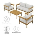 thumbnail image 2 of Modway Wren Ensemble de Mobilier de Patio Extérieur 4 Pcs en Bois Flotté Naturel, Blanc, 2 of 10