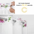 thumbnail image 2 of Happy Easter Flowers No Hooks Shower Curtain with Snap-in Liner Floral Ring Pink Daisy Tulips Color Eggs Wood Grain Shower Curtains for Bathroom, Waterproof, Easy Install, Washable 72"x96", 2 of 9