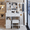 White1, variant on Desktop Vanity Table with Cushioned Stool, 2 USB Power Station, Hair Dryer Bracket, Touch Control Sliding LED Mirror, Tri-color Brightness Adjust 29.2" White