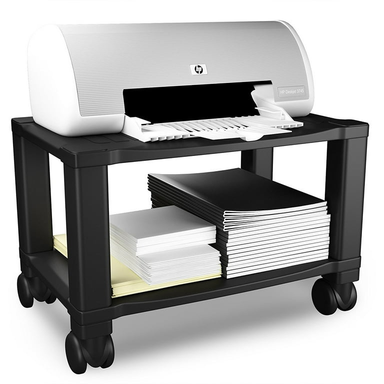 Home-Complete Printer Stand 2-Tier Under Desk Table for Fax, Scanner, Printer, Supplies-Compact and Mobile with Wheels for Portable Storage - Walmart.com