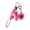 Red, variant on Compact Dumbbell Love Key Ring Keychain, Black, 9