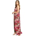 thumbnail image 3 of Love Stitch Women's Rose Print Maxi Dress w/ Pockets (S, Red), 3 of 5