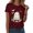 Wine, variant on Leey-World Halloween Shirts for Women Shirt for Women Fashion Print T Shirt Short Sleeve Women Short Sleeve Round Neck Tee T Shirt Printing Loose Top(AG,3XL)