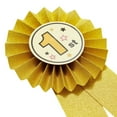thumbnail image 6 of Juvale First Place Ribbons - 3.25-in Dia x 7.5-in, Gold, Silver & Bronze, Modern, 24-Pack - Peel & Stick Adhesive Polypropylene Rosettes - Field Day & Student Achievement Awards, 6 of 10