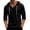 Black#20615BB, variant on Men’s 3/4 Sleeve V-Neck Hooded T-Shirt Drawstring Lightweight Hoodie Shirts for Men Soft Summer Fall Mens Sweatshirt Blue M