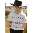 thumbnail image 1 of ABPHQTO Camiseta tie-dye gris con cuello en V para mujer, 1 of 5