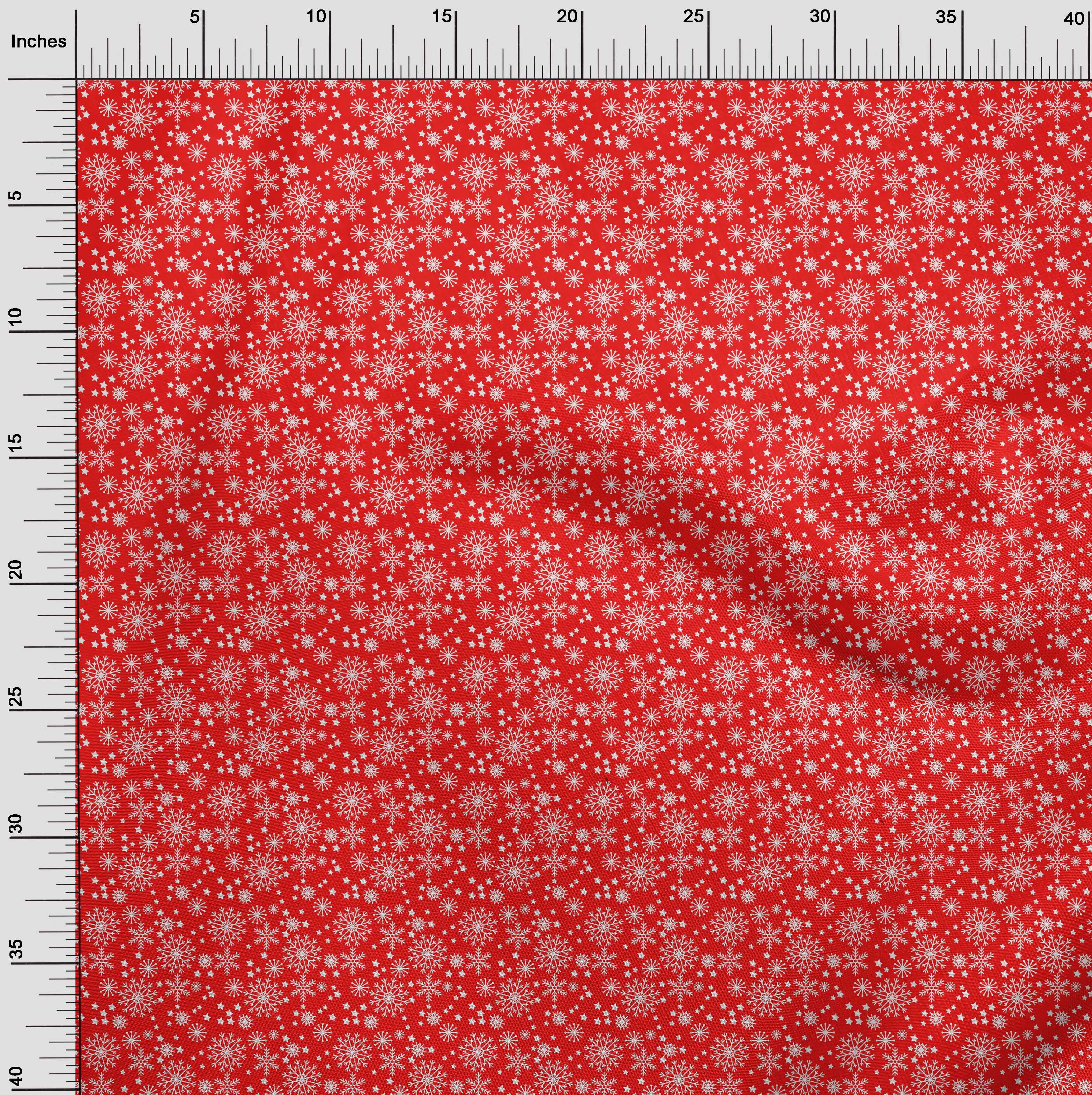 oneOone Cotton Jersey Red Fabric Merry Christmas Fabric For Sewing Printed Craft Fabric By The Yard 58 Inch Wide