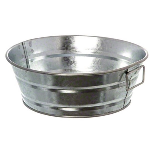 American Metalcraft MTUB83 Round Galvanized Metal Tub, Silver 37Ounces
