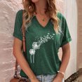 thumbnail image 2 of Birdeem Mode Décontractée pour Femmes Blouses à Manches Courtes Imprimées Col en V T-Shirts Hauts, 2 of 12