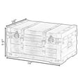 thumbnail image 6 of Wooden Brown Storage Trunk with Faux Leather Straps and Handles, Small, 6 of 9
