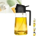 thumbnail image 2 of Kitchen Maiden 2 In 1 Oil Dispenser, Two In One Oil Dispenser, 2 In 1 Oil Dispenser And Oil Sprayer, 16oz/470ml Glass Oil Bottle With Nozzle, For Air Fryers, Salads, Baking, Grilling (Black), 2 of 6