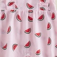 thumbnail image 6 of CAICJ98 Newborn Girl Strawberry Romper Infant Baby Summer Outfit Cherry Watermelon Print Ruffle Sleeve Seersucker Stripe Jumpsuit (Pink,0-3 Months), 6 of 6