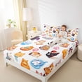 thumbnail image 3 of jejeloiu Kawaii Cartoon Cat Bed Sheets Kids,3D Cute Kitten Pattern King Sheets For Girls,4pcs, 3 of 6