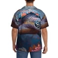 thumbnail image 3 of Gukieu Underwater Lazy Turtle Print Men's Short-sleeved Shirts, Button-down Pocket Shirts, T-shirts, Beach Vacation Travel Summer Clothing-3X-Large, 3 of 5