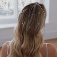 thumbnail image 3 of Women Headband with Imitation Pearls Tassel Droplet Design Wedding Hair Hoop Birthdays Parties Hair Accessory, 3 of 8