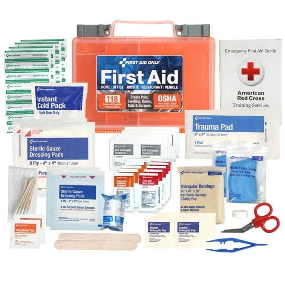 First Aid Only 118 Count per Pack, All-Purpose First Aid Kit, OSHA Compliant.