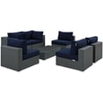 thumbnail image 2 of Modway Sojourn 7 Piece Outdoor Patio Sunbrella® Sectional Set in Canvas Navy, 2 of 8