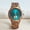 Green, variant on Vintage Round Zebra Wood Quartz Watch for Womens - Unique Natural Wood Watch, Electronic Movement, Casual Style, Perfect Special Occasion Accessory