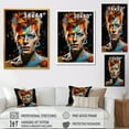 thumbnail image 4 of Designart "David Bowie Portrait in Paint Fusion II" Fashion Canvas Wall Art - Glam Red Pop Art Entryway Wall Art, 4 of 6