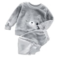 thumbnail image 4 of Toddler Boy Clothes Kids Boys Fall Winter Cute Long Sleeve Elastic Waist 3M 6M 12M 18M 24M 2T 3T Sleepwear Pajamas 2PCS, 4 of 4