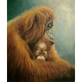 thumbnail image 2 of Skorepa, Jan 15x17 Black Ornate Wood Framed with Double Matting Museum Art Print Titled - Ape with Suckling, 2 of 4