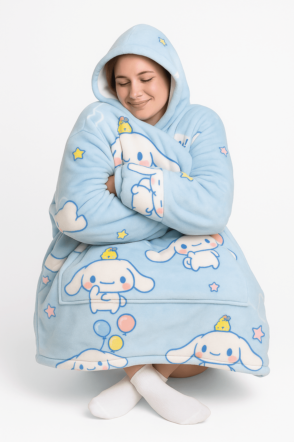Anime Snug Wearable Blanket Hoodie in Nezuko Look – Comfy adult