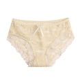 thumbnail image 3 of Women Lace Panties Hollow Mesh Trousers Bow Low Waist Panties Ruffle Undies for Women, 3 of 3