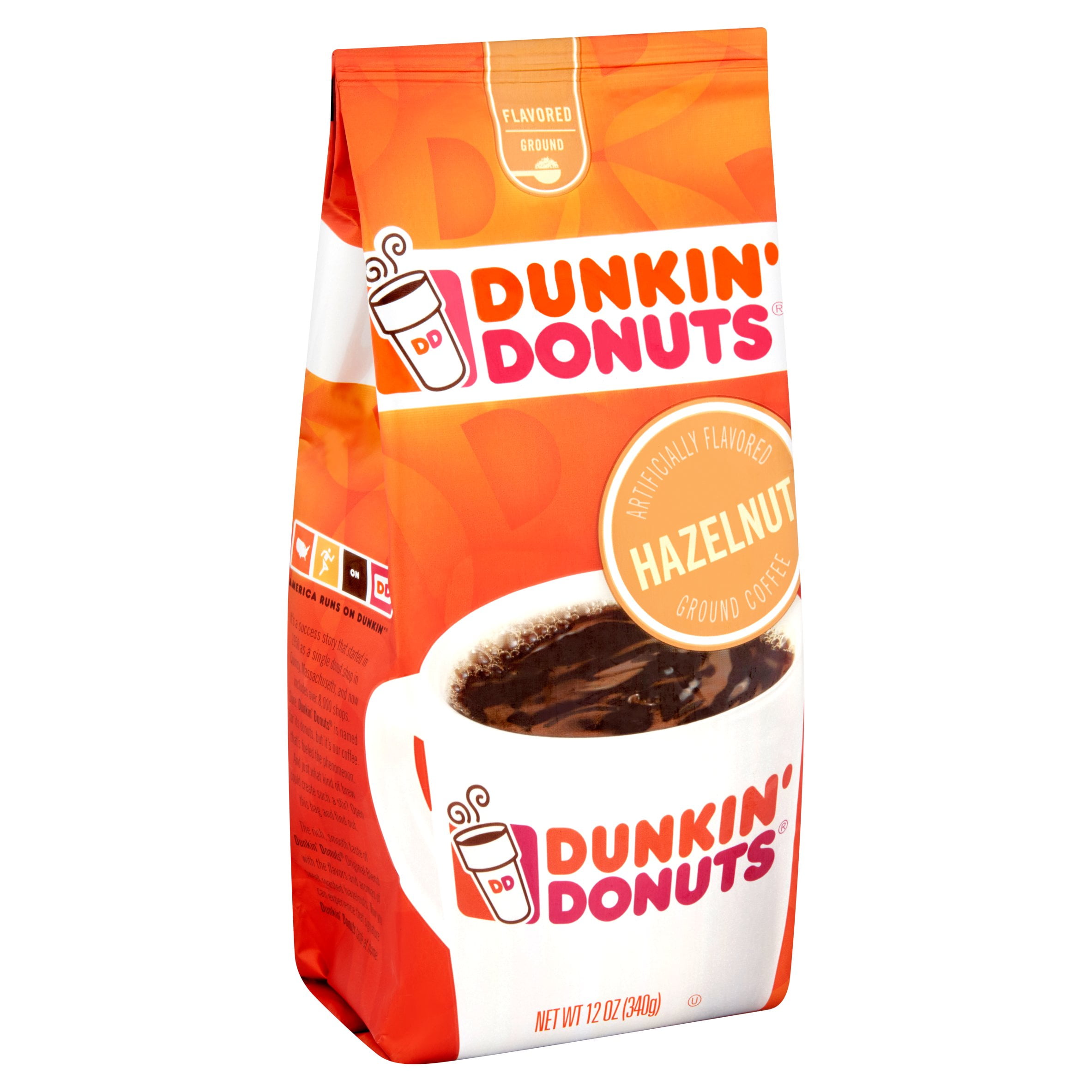 Dunkin' Donuts Hazelnut Ground Coffee, 12 oz ( Pack of 6