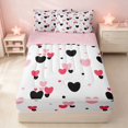 thumbnail image 2 of Erosebridal Chic Love Hearts Zipper Full Size Comforter Sets with Fitted Sheet and 2 Pillowcases for Girls, Romantic Theme Zipper Bedding Set, Pink Reversible, 2 of 7