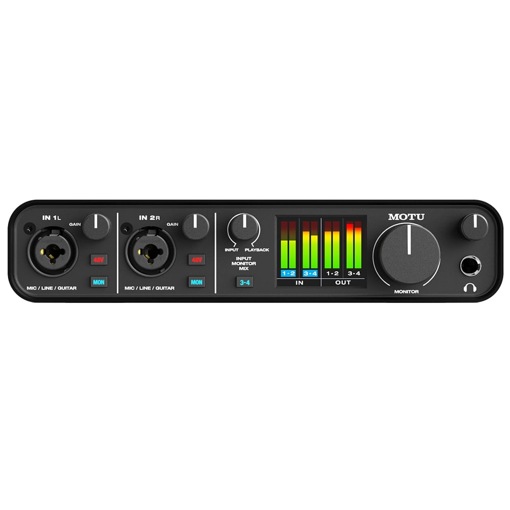 Motu M4 4x4 USB Audio Interface with MXL 770 Cardioid Mic , Headphones & XLR Cable for Recording