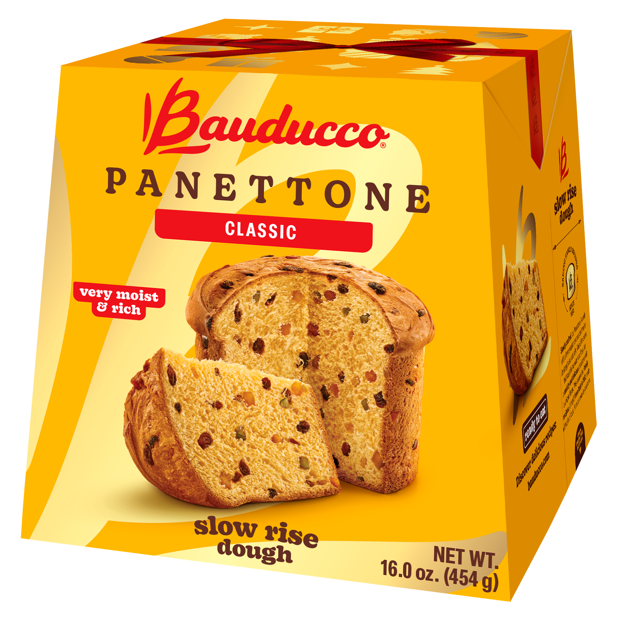 Bauducco Classic Panettone, With Candied Fruit & Raisins, Moist & Fresh Fruit Holiday Cake, 16oz