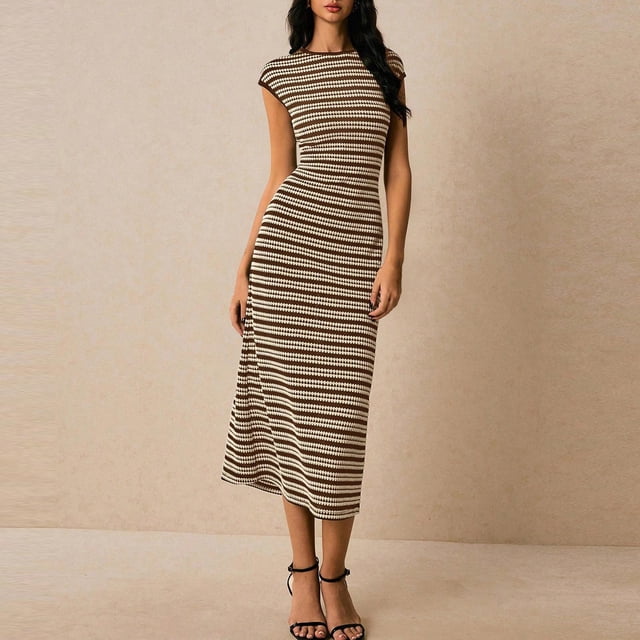 TaTaai Women‘s Lace-Up Beach Dress, Knit Crochet Slit Maxi Dress, V-Neck Sleeveless Solid Color Dress,Bodycon Summer Cover Up Gift