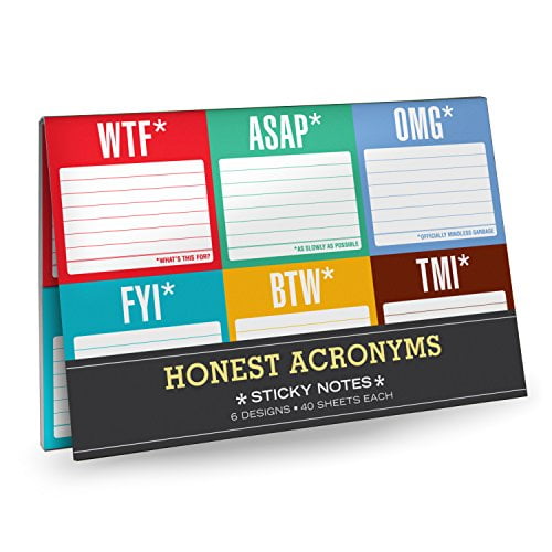 Knock Knock Acronymes Honnêtes Paquet de Notes Adhésives