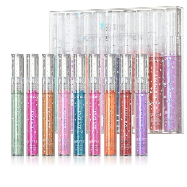 Brillo de labios Aseawave Girls Shimmery Syrupy Gloss, juego de 9 colores