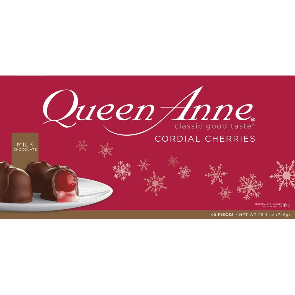Queen Anne Christmas Milk Chocolate Cordial Cherries, 26.4 oz Box, 40