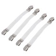 thumbnail image 2 of 4pcs Elastic Crisscross Bed Mattress Sheet Straps Double Head Clips Gripper Holder Fasteners SuspenderWhite, 2 of 5