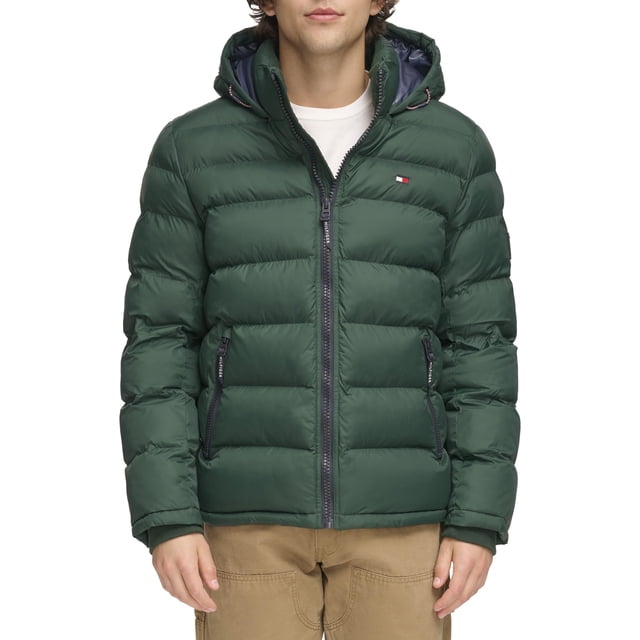 Chaqueta Tommy Hilfiger para hombre con capucha, color verde, talla S