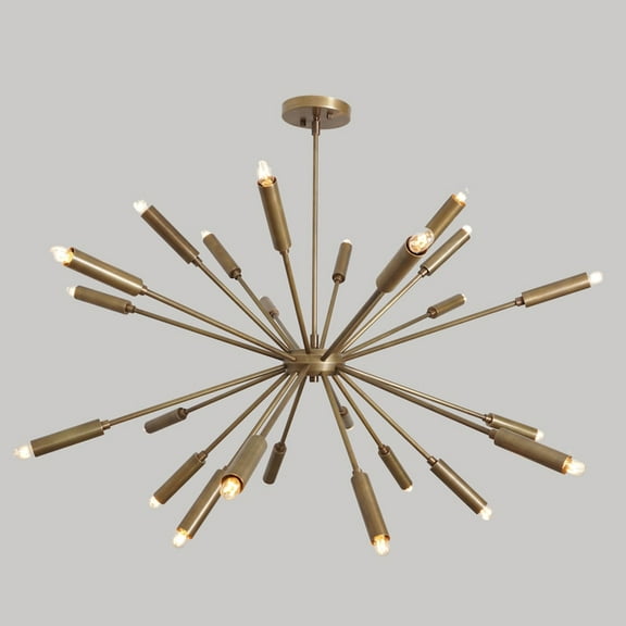 24 Arm Brass Sputnik Chandelier Light Fixture Mid Century Style Sputnik Pendant Ceiling Light