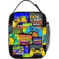 thumbnail image 3 of Video Game Lunch Box Gamepad Lunch Bag Reusable Cool Gamer Slogan Game Theme Lunch Box Video Game Lunchbox Video Game Lunch Box, Game Lunch Box Gaming Lunchbox For Women Men, Work, Picnic, Beach, 3 of 5
