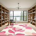 thumbnail image 2 of ODIKA 4'x6' Machine Washable Non-Slip Area Rug, Abstract Blush Pink High Traffic Rug, Pink, 1082513, 2 of 7