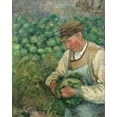 thumbnail image 2 of Pissarro, Camille 26x32 Gold Ornate Wood Framed with Double Matting Museum Art Print Titled - The Gardener - Old Peasant with Cabbage, 2 of 4