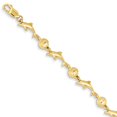 thumbnail image 2 of 14K Gold Dolphin Fancy Link Bracelet 7", 2 of 2