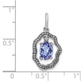 thumbnail image 4 of Real 14kt White Gold .62 Tanzanite and Diamond Dangle Pendant; for Adults and Teens; for Women and Men, 4 of 4