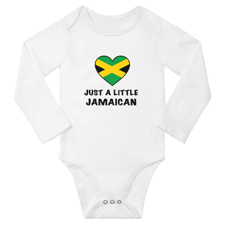 

Just a Little Jamaican Baby Long Sleeve Bodysuit (White 6 Months)