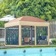 thumbnail image 3 of Quictent 10'x10' Pop up Canopy Tent with Netting, One Person Instant Setup Screen House Room Tent Screened- 4 Magnetic Doors, Waterproof (Khaki & Brown), 3 of 8