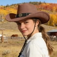 thumbnail image 1 of Chapeau de Cowboy Style Frontière Occidentale Mode Classique Couvre-Chef Jazz pour Occasions Extérieures et Soleil, 1 of 5
