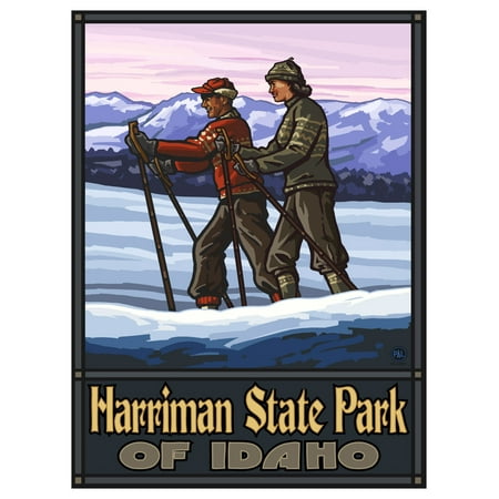 Harriman State Park Idaho Cross Country Skiers Travel Art Print Poster by Paul A. Lanquist (9