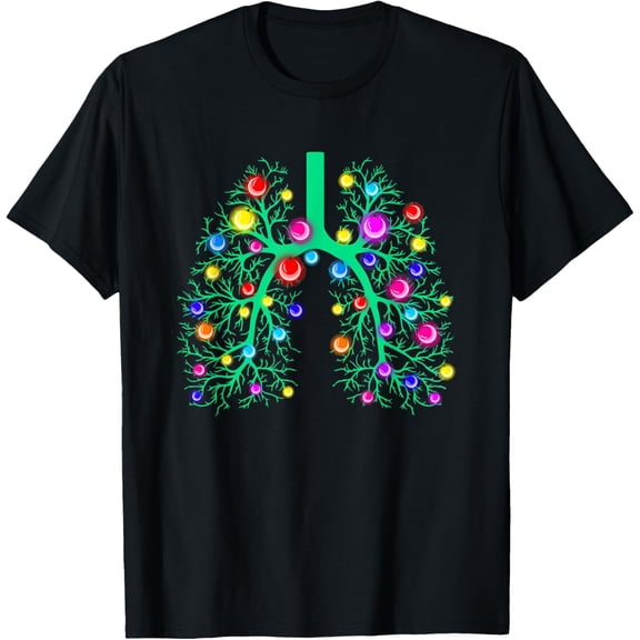 Exquisite and comfortable-Women Respiratory Therapy Lung Christmas Lights Lung Disease T-Shirt