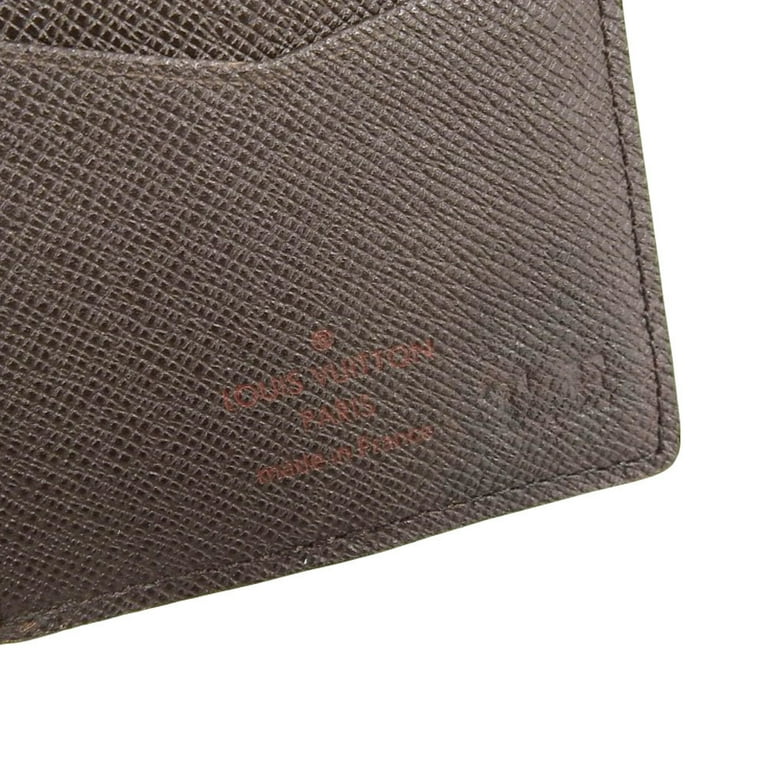 Pre-Owned Louis Vuitton LOUIS VUITTON Damier Portefeuille Columbus bi-fold  long wallet Ebene N63022 (Good) 