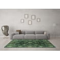 thumbnail image 3 of Ahgly Company Machine Washable Indoor Round Abstract Turquoise Blue Modern Area Rugs, 8' Round, 3 of 4